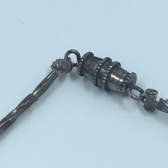 .925 Sterling Turquoise & Coral Liquid Silver Necklace - Picture 5 of 9